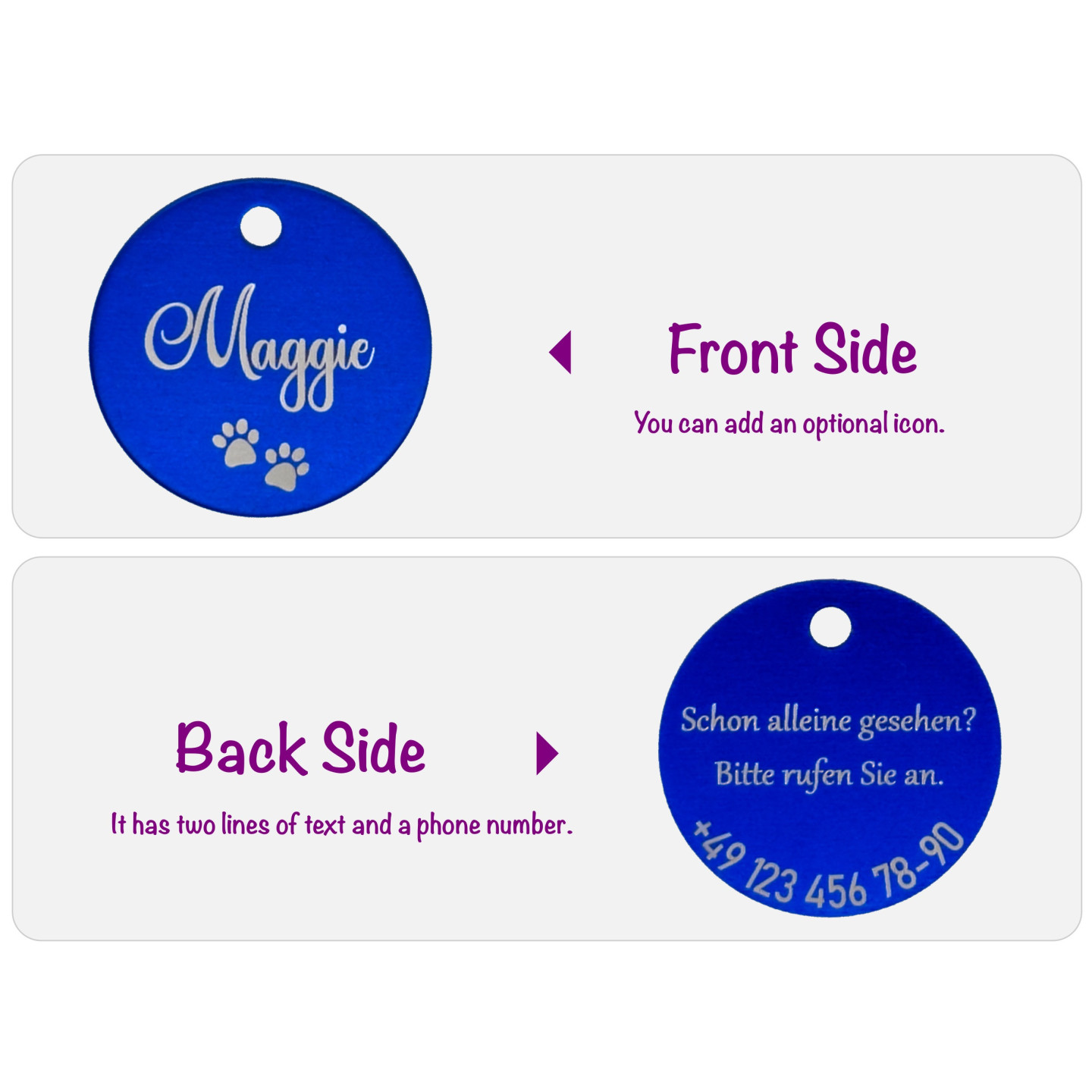 Personalized Laser-Engraved Pet ID Tag for Dogs & Cats